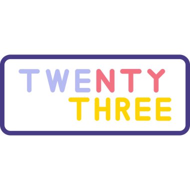 23 numaralı el çizimi vektör harfleri. Afişler, t-shirtler, çıkartmalar, etiketler, etiketler, afişler için renkli yazı tipi.