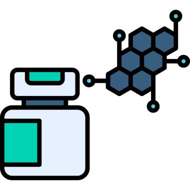 Kimyasal kimyasal sıvı simgesi ana hat biçiminde