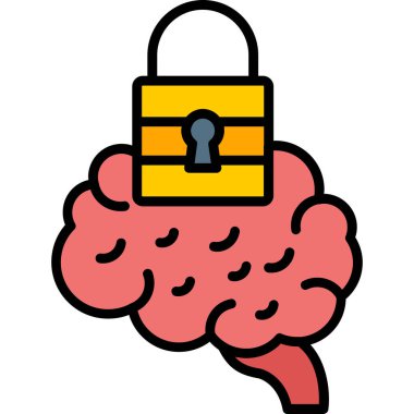 Beyin beyin beyin simgesi - ana hatlar biçiminde