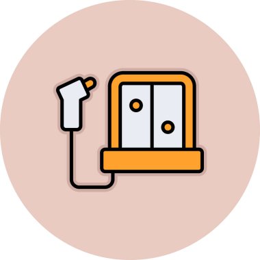 Elektrik süpürgesi ikon vektör illüstrasyonu