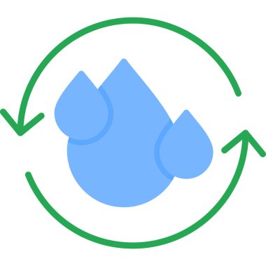 Geri dönüşüm web simgesi, basit vektör illüstrasyonu