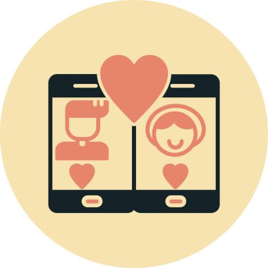Akıllı telefon çifti aşk simgesi