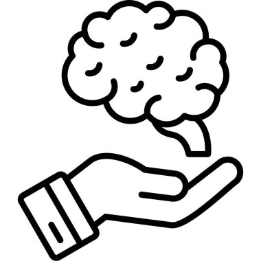 Beyin el ikonu ana hat vektörü. Beyin. Beyin