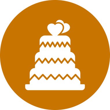 Düğün Keki simgesi, vektör illüstrasyonu