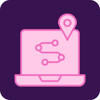 Bir harita simgesinin vektör illüstrasyonu