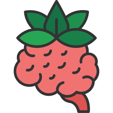 taze ahududu, basit vektör çizimi