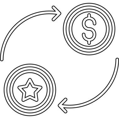 iş para yönetimi simgesi ana hat biçiminde