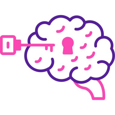 Beyin beyin beyin ikonu - ana hatlar biçiminde