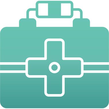 İlk yardım çantası. Basit simge