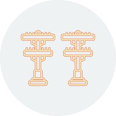 iki dambıl simgesi. İnce çizgi çizimi. turuncu tasarım.