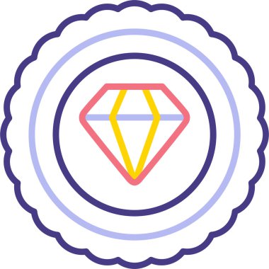 Elmas. Web simgesi basit illüstrasyon