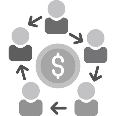 Dolar düz vektör simgesi