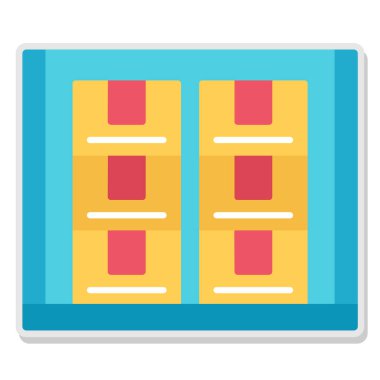 mobilya yassı simgesi, vektör illüstrasyonu