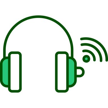 Müzik işaretli kulaklıklar, simge vektörü