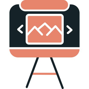 Web simgesi, basit monitörün vektör illüstrasyonu