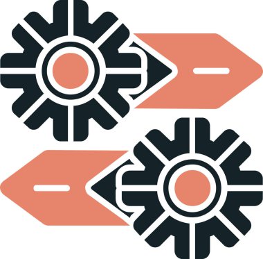 Bir dişli ve iki okun vektör simgesi