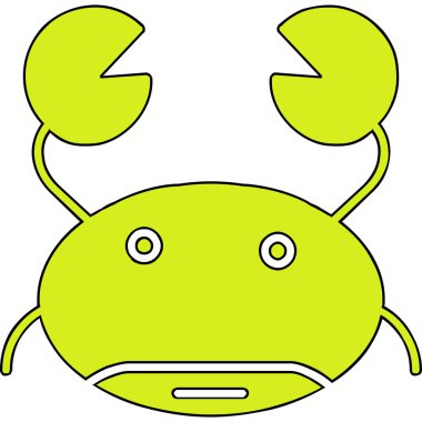 Siyah renkli yeşil bir kurbağa ve gözler, renk çizimi veya çizimi.