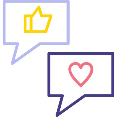 Sohbet mesajı simgesi. hat sohbet mesajı vektör rengi düz izole