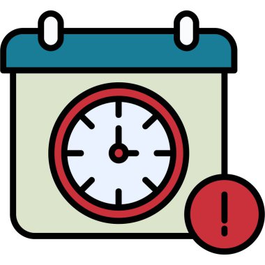 Alarm saati simgesi, vektör illüstrasyonu