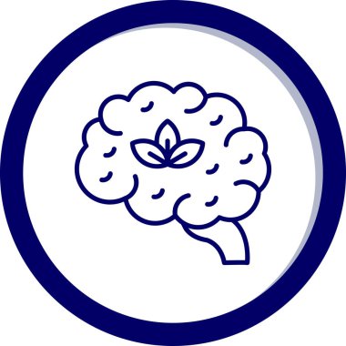 Beyin. Web simgesi basit illüstrasyon