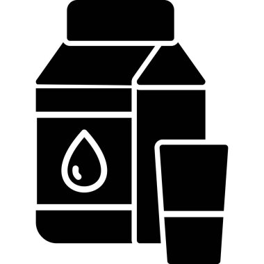 Süt ikonlu süt şişesi, sade stil