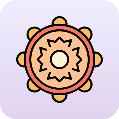 Bir çiçek simgesinin vektör illüstrasyonu