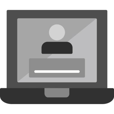 Bir ekran simgesi, vektör illüstrasyonlu bilgisayar monitörü