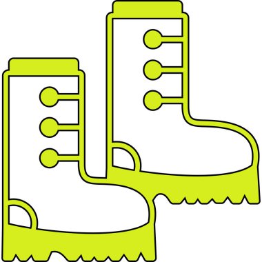 Kışlık çizme simgesi, basit vektör çizimi