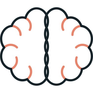 beyin ikonu vektör illüstrasyonu