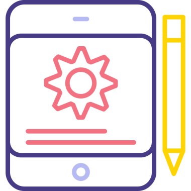 Cep telefonu. Web simgesi basit illüstrasyon