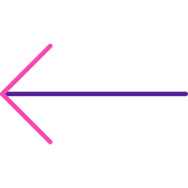 Dikey ok işareti. Vektör. beyaz üzerine mor simge - pembe arkaplan.