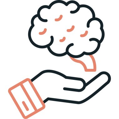 Beyin eli, beyin simgesini ana hatlarıyla doldurur.