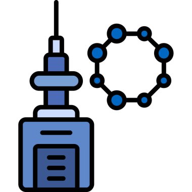 uydu anten simgesi. anahat anten anten vektör simgesi rengi düz izole