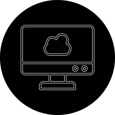 bulut hesaplama simgesi vektör illüstrasyon tasarımı