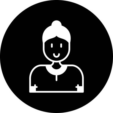 Kadın avatar simgesinin vektör illüstrasyonu