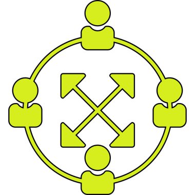 Bir grup insanın vektör çizimi