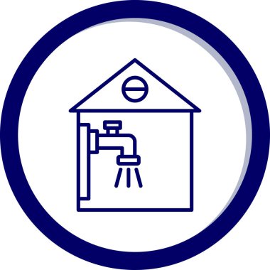 Su Altyapısı Web simgesi, vektör illüstrasyonu