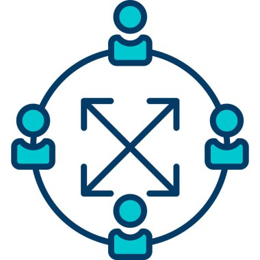 iş insanları grup simgesi olarak ana hatları doldurulmuş