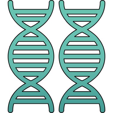 Genetik Mühendislik simgesi, vektör illüstrasyonu