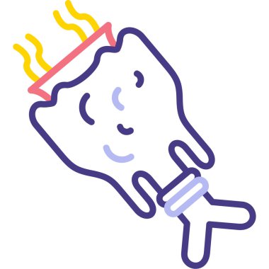 soğuk renk çizgisi simgesi. Sıcak, soğuk ve soğuk işaretli. İzole vektör çizimi. Renkli dış hat biçimi simgesi