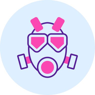 Gaz maskesi. Basit resimleme