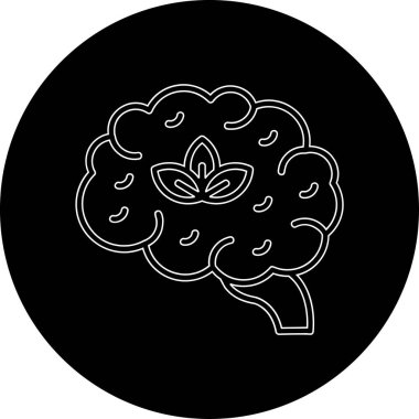 Beyin. Web simgesi basit illüstrasyon