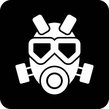 Gaz maskesi simgesinin vektör illüstrasyonu