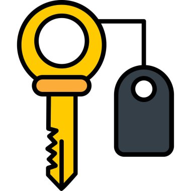 Evin anahtar simgesi renk ana hatları vektörü