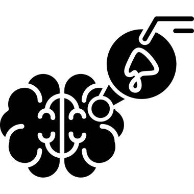 Beyin. Web simgesi basit illüstrasyon