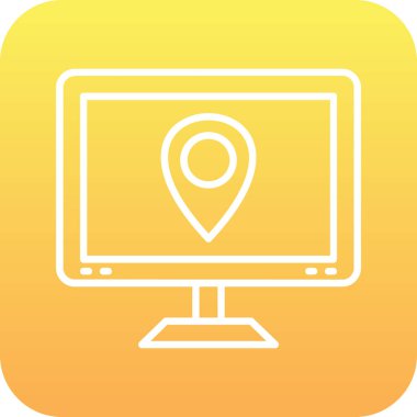 Konum simgesine sahip harita işaretleyici, basit illüstrasyon