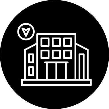 Bir bina simgesinin vektör illüstrasyonu