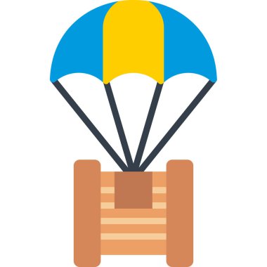 Paraşüt. Web simgesi basit illüstrasyon