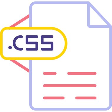 CSS dosya türü simgesi vektör çizim