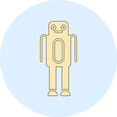 robot. Web simgesi basit illüstrasyon